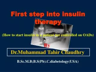 First step into insulin therapy