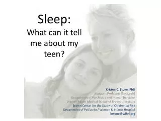 Sleep: What can it tell me about my teen?