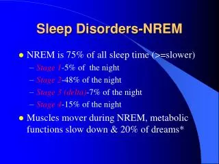 Sleep Disorders-NREM
