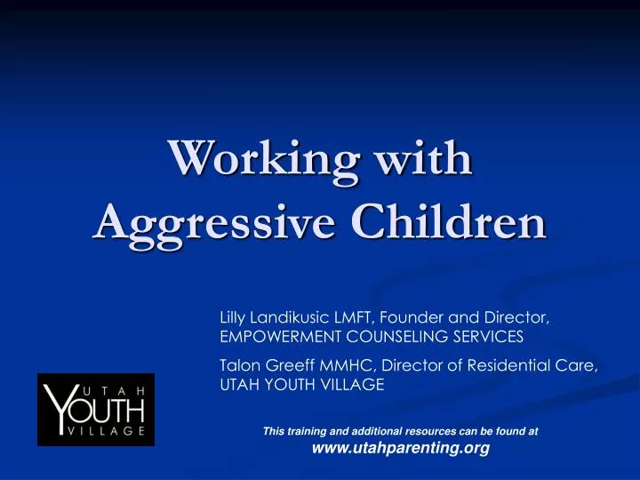 working with aggressive children