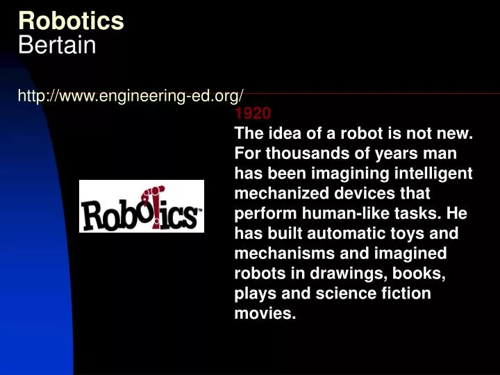 robotics bertain http www engineering ed org