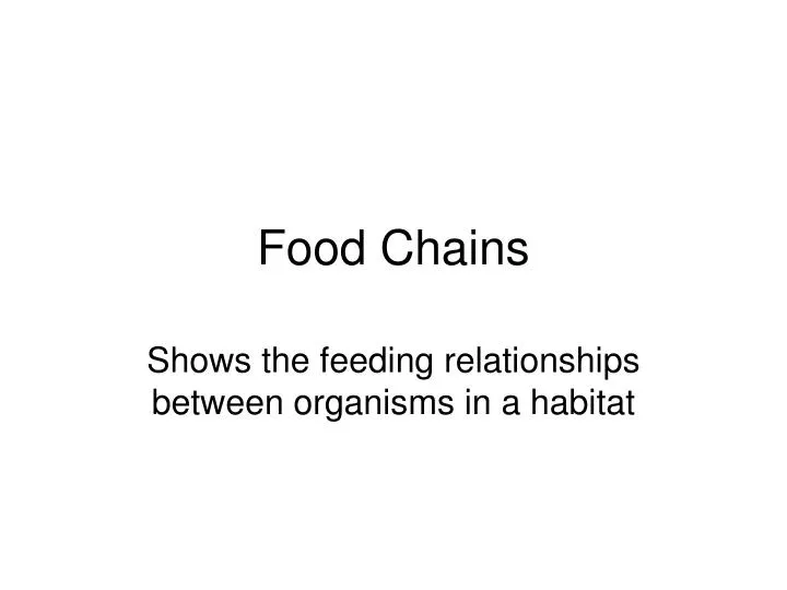food chains