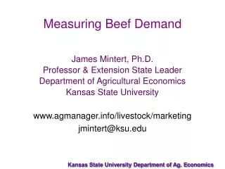 Measuring Beef Demand