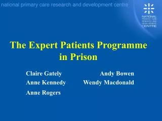 The Expert Patients Programme in Prison