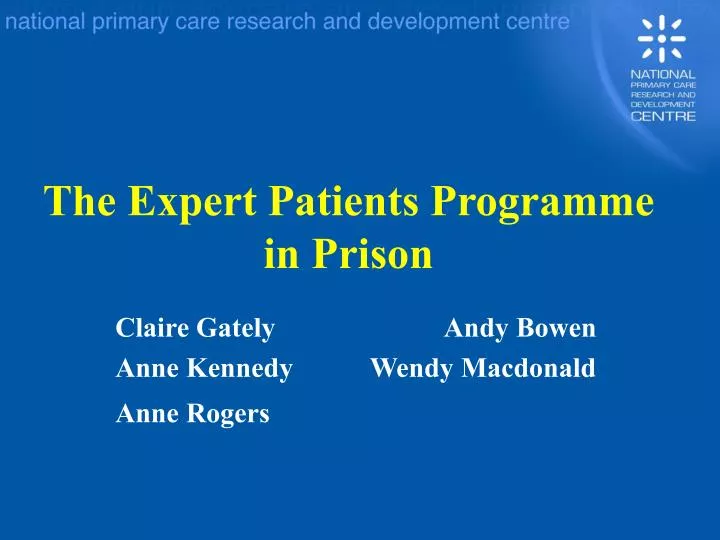 the expert patients programme in prison