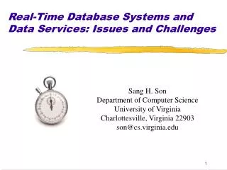 Real-Time Database Systems and Data Services: Issues and Challenges