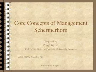 Core Concepts of Management Schermerhorn