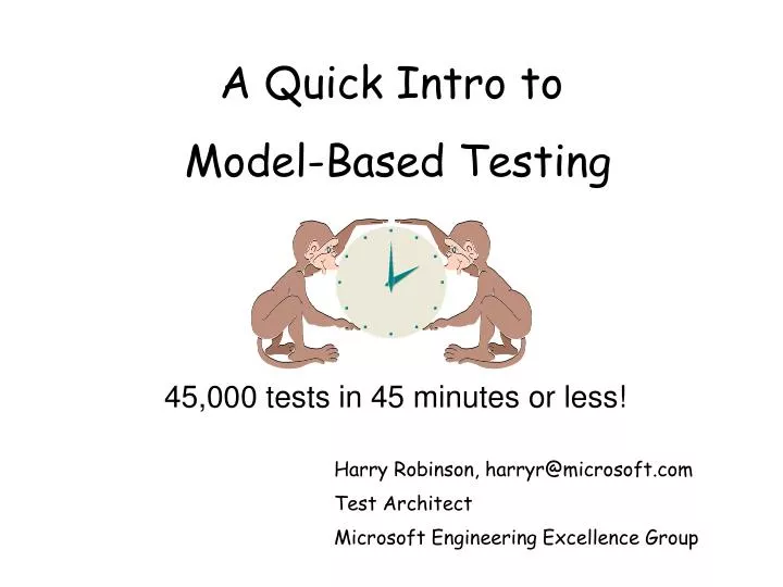 a quick intro to model based testing