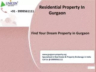 New Residential Projects in Gurgaon - Call Now @ 09999561111