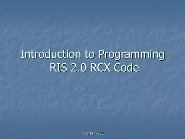 introduction to programming ris 2 0 rcx code