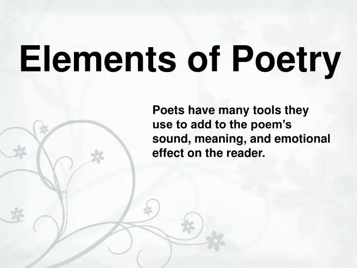 Element of Short Stories, PDF, Metre (Poetry)