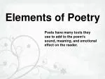 PPT - Elements of Poetry PowerPoint Presentation, free download - ID ...