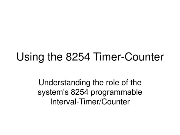 using the 8254 timer counter