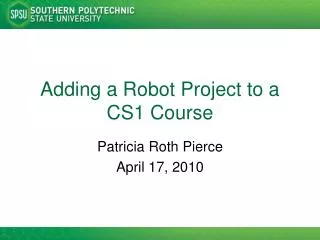 Adding a Robot Project to a CS1 Course