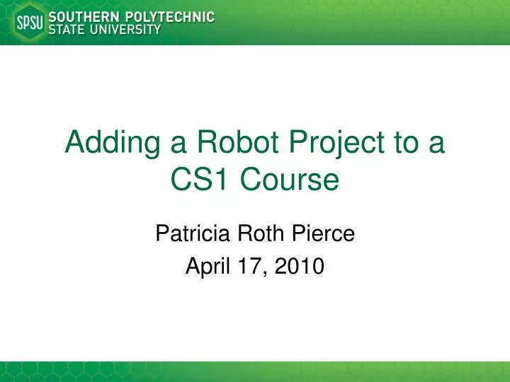adding a robot project to a cs1 course