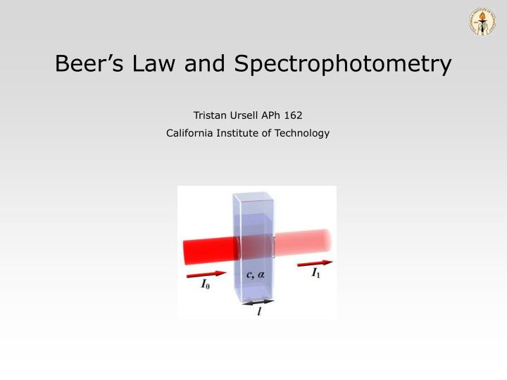beer s law and spectrophotometry