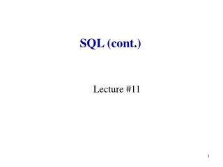 SQL (cont.)