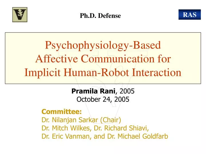 psychophysiology based affective communication for implicit human robot interaction