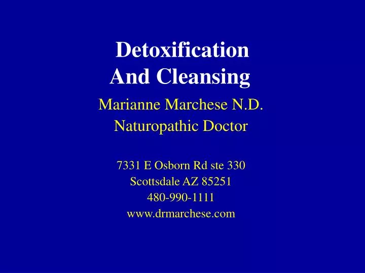 detoxification and cleansing