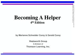 Becoming A Helper 4 th Edition