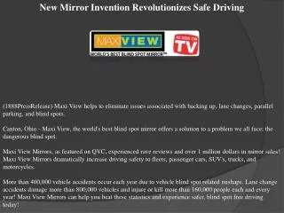 New Mirror Invention Revolutionizes Safe Driving