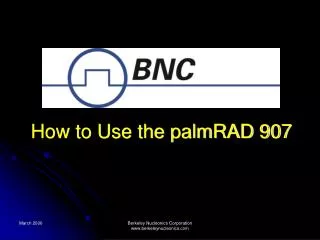How to Use the palmRAD 907