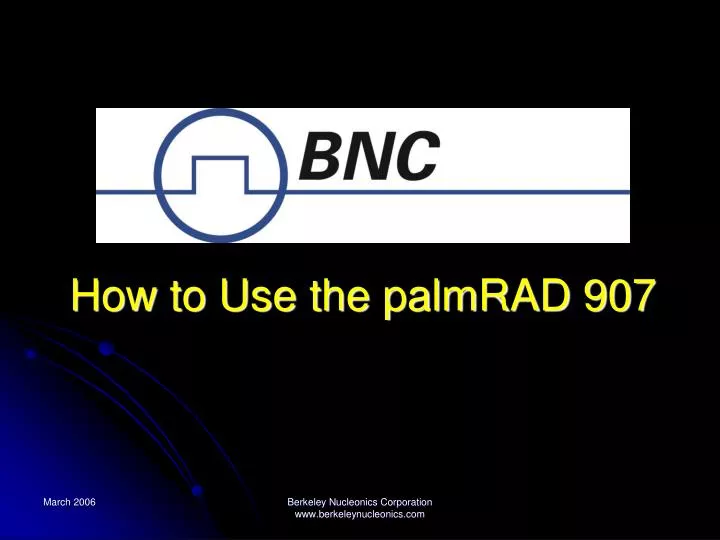 how to use the palmrad 907