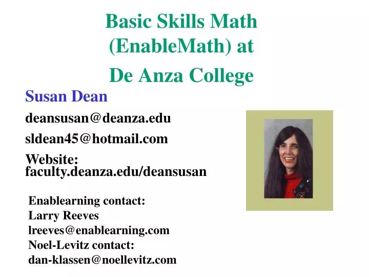 basic skills math enablemath at de anza college