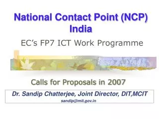 National Contact Point (NCP) India