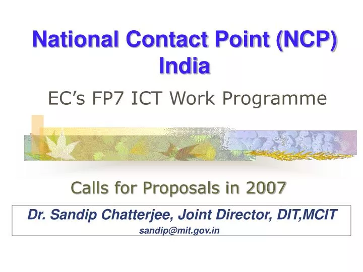 national contact point ncp india