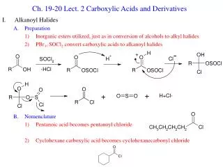 Ch. 19-20 Lect. 2 Carboxylic Acids and Derivatives