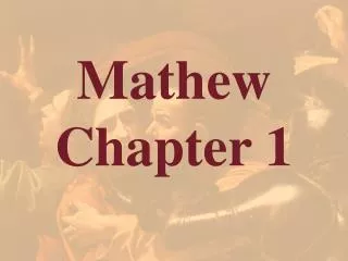 Mathew Chapter 1