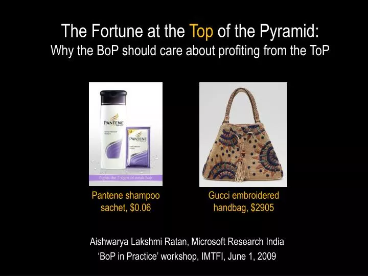 the fortune at the top of the pyramid why the bop should care about profiting from the top
