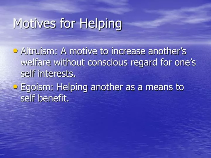 motives for helping