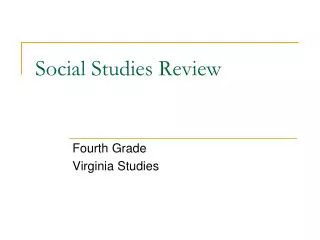 Social Studies Review