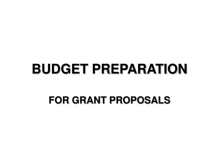 budget preparation