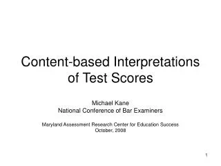 Content-based Interpretations of Test Scores