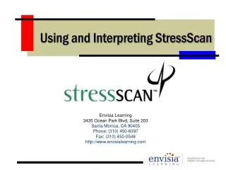 Using and Interpreting StressScan
