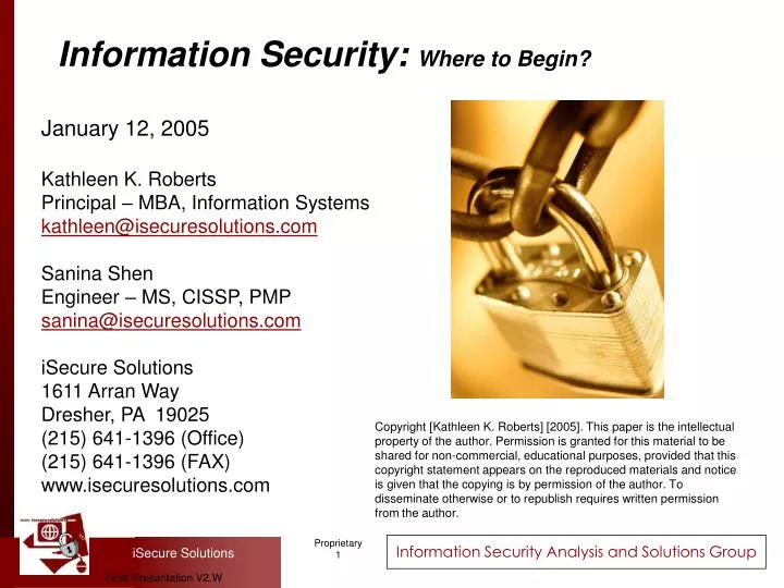 information security where to begin