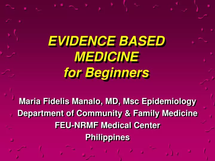 evidence based medicine for beginners