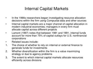 Internal Capital Markets