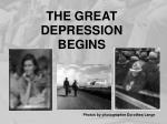 THE GREAT DEPRESSION BEGINS - slide 1