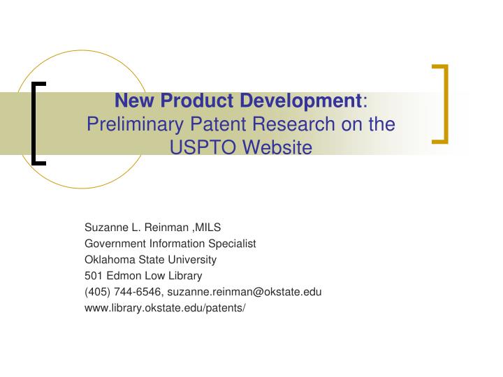 new product development preliminary patent research on the uspto website