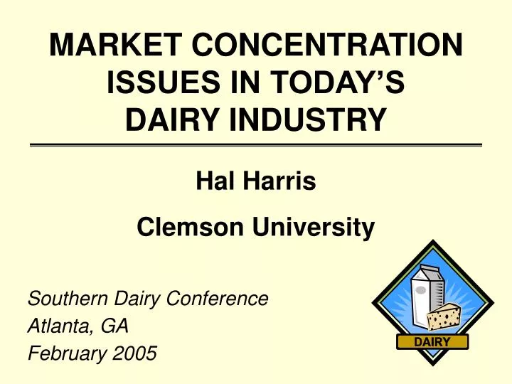 market concentration issues in today s dairy industry