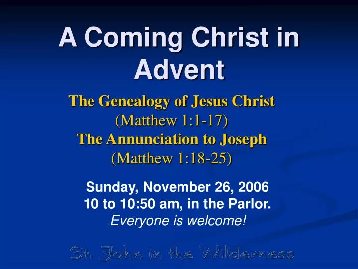 a coming christ in advent