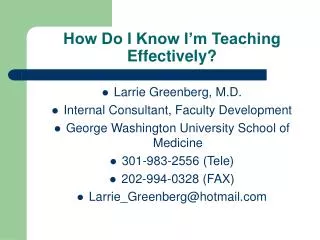 How Do I Know I’m Teaching Effectively?