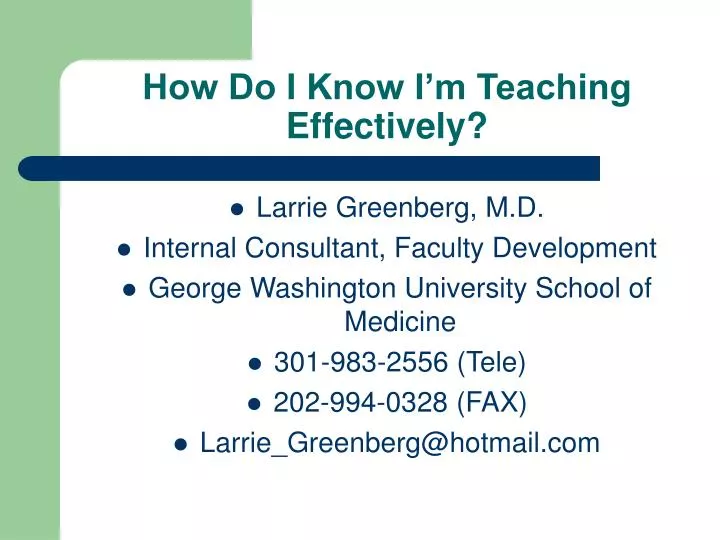 how do i know i m teaching effectively