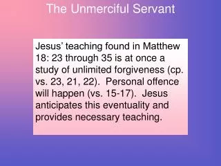 The Unmerciful Servant