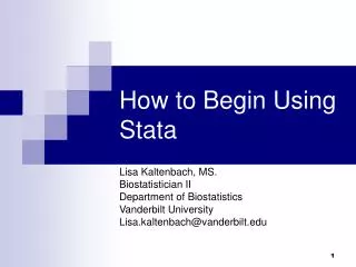 How to Begin Using Stata