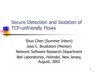 Secure Detection and Isolation of TCP-unfriendly Flows